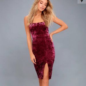 Lulus Made You Wink Plum Purple Velvet Dress